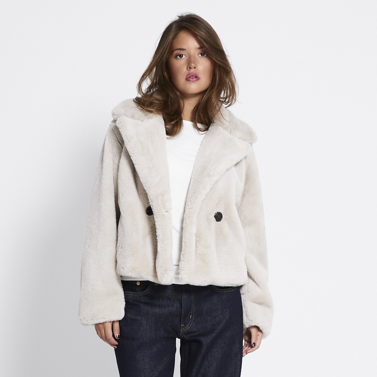 Faux fur jacket "Mary" Beige